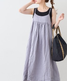 PUAL CE CIN | 麻キャンバスクリンクルキャミワンピース(ワンピース)
