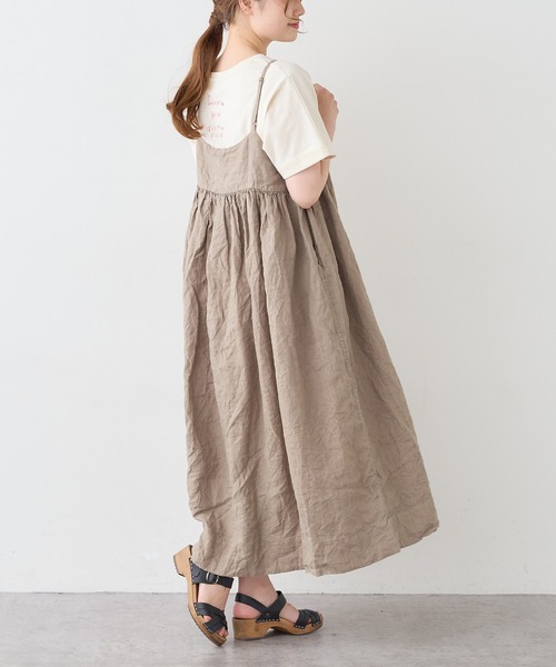 PUAL CE CIN（ピュアルセシン）の「麻キャンバスクリンクルキャミワンピース（ワンピース・レディース・ブラック/ベージュ/ライトベージュ/グレー・FREE）」の19枚目の写真
