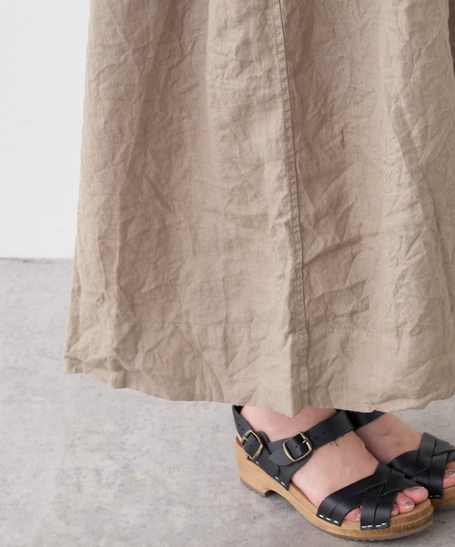 PUAL CE CIN（ピュアルセシン）の「麻キャンバスクリンクルキャミワンピース（ワンピース・レディース・ブラック/ベージュ/ライトベージュ/グレー・FREE）」の18枚目の写真