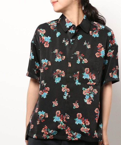 GRANDMA MAMA DAUGHTER（グランマママドーター）の「∴【GRANDMA MAMA DAUGHTER / グランママドーター】レギュラーカラーワイドシャツ GS811881（シャツ/ブラウス・レディース・ホワイト/ブラック・1/0）」の2枚目の写真