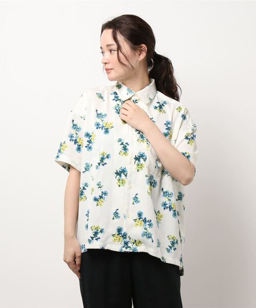 GRANDMA MAMA DAUGHTER（グランマママドーター）の「∴【GRANDMA MAMA DAUGHTER / グランママドーター】レギュラーカラーワイドシャツ GS811881（シャツ/ブラウス・レディース・ホワイト/ブラック・1/0）」の12枚目の写真