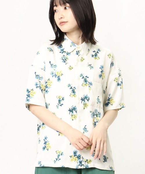 GRANDMA MAMA DAUGHTER（グランマママドーター）の「∴【GRANDMA MAMA DAUGHTER / グランママドーター】レギュラーカラーワイドシャツ GS811881（シャツ/ブラウス・レディース・ホワイト/ブラック・1/0）」の3枚目の写真