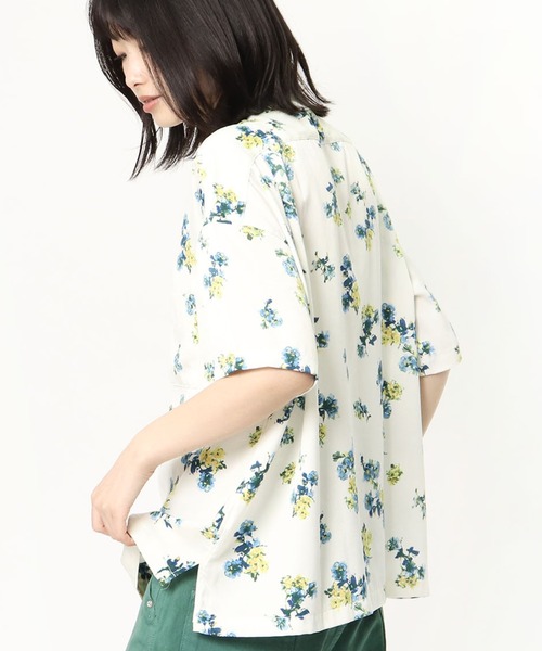 GRANDMA MAMA DAUGHTER（グランマママドーター）の「∴【GRANDMA MAMA DAUGHTER / グランママドーター】レギュラーカラーワイドシャツ GS811881（シャツ/ブラウス・レディース・ホワイト/ブラック・1/0）」の5枚目の写真