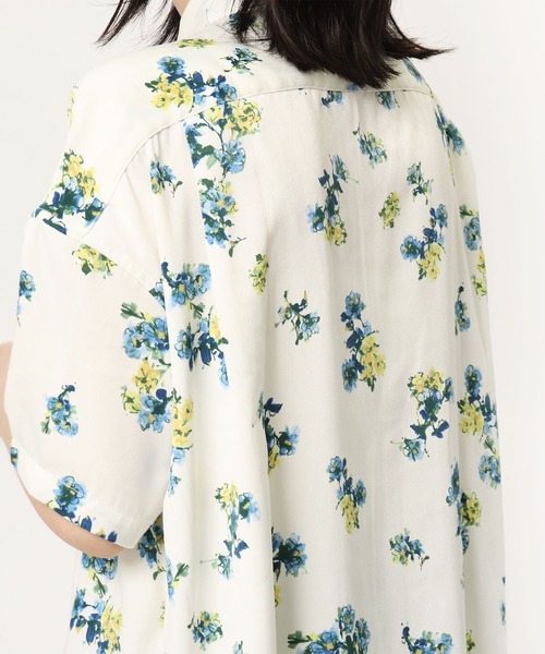 GRANDMA MAMA DAUGHTER（グランマママドーター）の「∴【GRANDMA MAMA DAUGHTER / グランママドーター】レギュラーカラーワイドシャツ GS811881（シャツ/ブラウス・レディース・ホワイト/ブラック・1/0）」の9枚目の写真