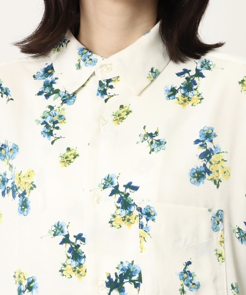 GRANDMA MAMA DAUGHTER（グランマママドーター）の「∴【GRANDMA MAMA DAUGHTER / グランママドーター】レギュラーカラーワイドシャツ GS811881（シャツ/ブラウス・レディース・ホワイト/ブラック・1/0）」の10枚目の写真