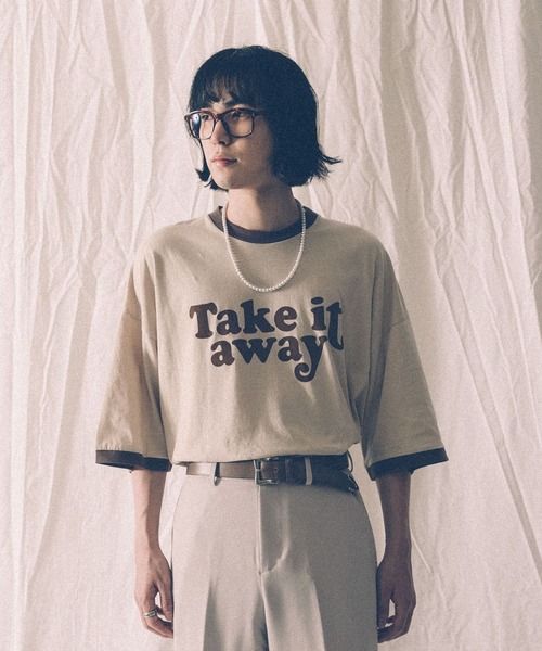 VOTE MAKE NEW CLOTHES(ボートメイクニュークローズ)の「『別注』VOTE MAKE NEW CLOTHES×URiD BIG RINGER TEE(Tシャツ/カットソー・メンズ・ホワイト/ネイビー/ブラウン・FREE)」の3枚目の写真