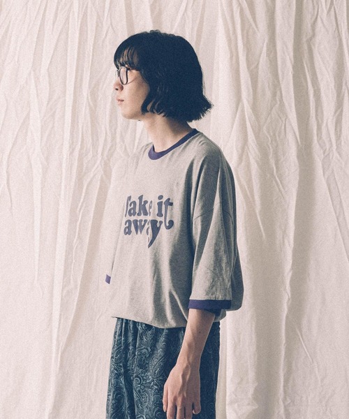 VOTE MAKE NEW CLOTHES(ボートメイクニュークローズ)の「『別注』VOTE MAKE NEW CLOTHES×URiD BIG RINGER TEE(Tシャツ/カットソー・メンズ・ホワイト/ネイビー/ブラウン・FREE)」の5枚目の写真