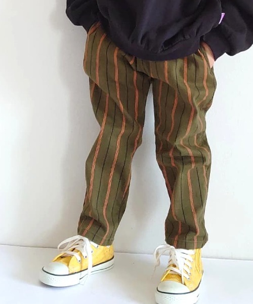 MAKE YOUR DAY（メイクユアデイ）の「ストライプイージーパンツ■80～140cm（その他パンツ・キッズ・ベージュ/グリーン/レッド/オリーブ・90/100/110/120/80/130/140）」の3枚目の写真