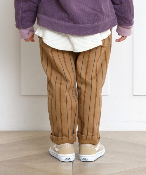 MAKE YOUR DAY（メイクユアデイ）の「ストライプイージーパンツ■80～140cm（その他パンツ・キッズ・ベージュ/グリーン/レッド/オリーブ・90/100/110/120/80/130/140）」の6枚目の写真