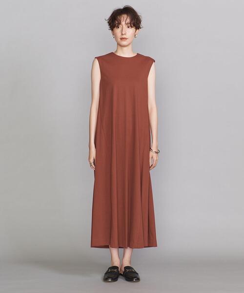 BEAUTY&YOUTH UNITED ARROWS(ビューティーアンドユースユナイテッドアローズ)の「BY バックタック ノースリーブボリュームマキシワンピース(ワンピース・レディース・ダークグリーン/オレンジ系その他/ダークグレー・FREE)」の4枚目の写真