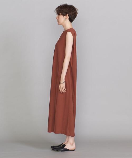 BEAUTY&YOUTH UNITED ARROWS(ビューティーアンドユースユナイテッドアローズ)の「BY バックタック ノースリーブボリュームマキシワンピース(ワンピース・レディース・ダークグリーン/オレンジ系その他/ダークグレー・FREE)」の5枚目の写真
