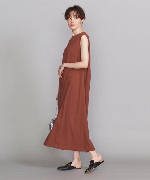 BEAUTY&YOUTH UNITED ARROWS(ビューティーアンドユースユナイテッドアローズ)の「BY バックタック ノースリーブボリュームマキシワンピース(ワンピース・レディース・ダークグリーン/オレンジ系その他/ダークグレー・FREE)」の7枚目の写真