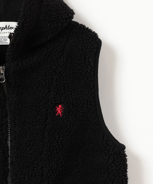 Ray BEAMS（レイビームス）の「GYMPHLEX / ボア ジップ フード ベスト（ベスト・レディース・ブラック/シルバー・14/16）」の21枚目の写真