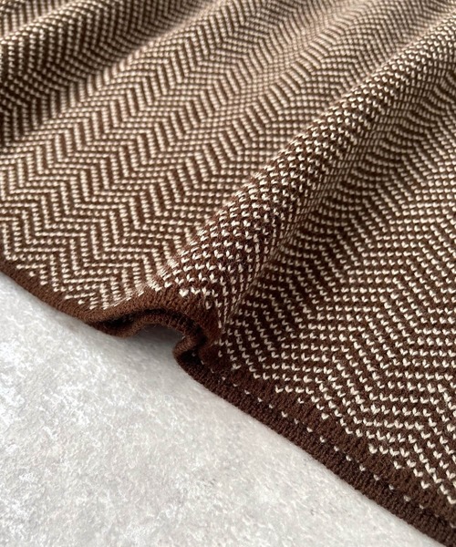 JUGLANS(ユグランス)の「☆ ヘリンボーン柄ニットスカート(スカート・レディース・ブラック/グリーン/ブラウン・FREE)」の11枚目の写真