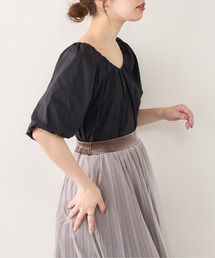【WEB限定カラー有り】ボリュームスリーブ2WAYギャザーブラウス