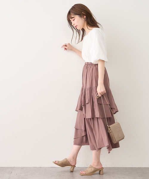 natural couture（ナチュラルクチュール）の「【WEB限定カラー有り】ボリュームスリーブ2WAYギャザーブラウス（シャツ/ブラウス・レディース・ブラック/ブラウン/オフホワイト/ピンク/ミント・FREE）」の9枚目の写真