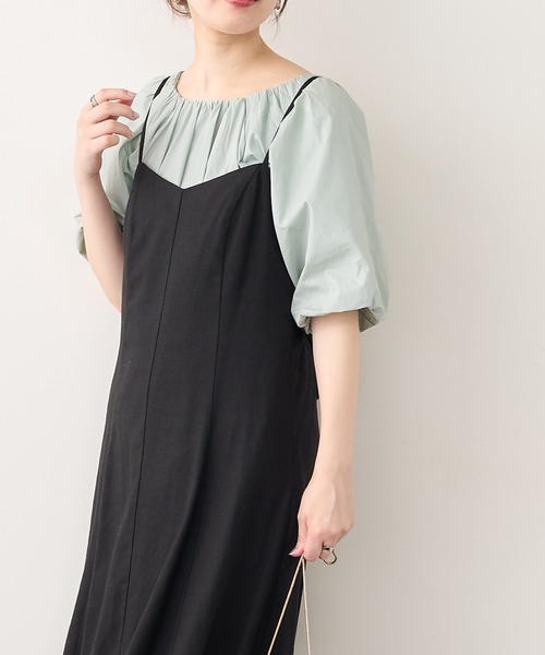 natural couture（ナチュラルクチュール）の「【WEB限定カラー有り】ボリュームスリーブ2WAYギャザーブラウス（シャツ/ブラウス・レディース・ブラック/ブラウン/オフホワイト/ピンク/ミント・FREE）」の14枚目の写真