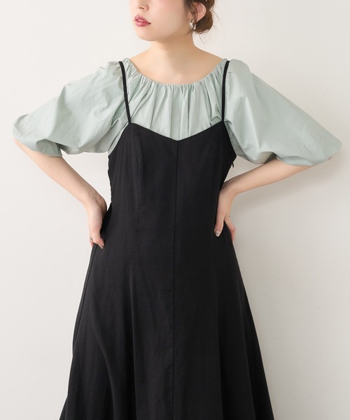 natural couture（ナチュラルクチュール）の「【WEB限定カラー有り】ボリュームスリーブ2WAYギャザーブラウス（シャツ/ブラウス・レディース・ブラック/ブラウン/オフホワイト/ピンク/ミント・FREE）」の7枚目の写真