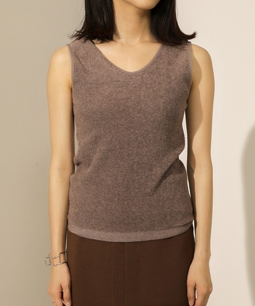 Bou Jeloud（ブージュルード）の「【前後２ＷＡＹ】リバーシブルタンクトップ（Tシャツ/カットソー・レディース・ブラック/ブラウン/グレー/アイボリー・38）」の6枚目の写真