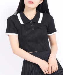 WC | カラーショート半袖ポロシャツ(ニット/セーター)