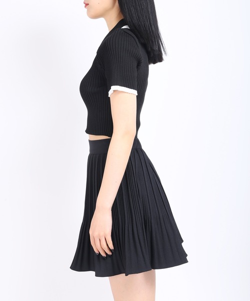 WC（ダブル シー）の「カラーショート半袖ポロシャツ（ニット/セーター・レディース・ホワイト/ブラック/パープル/オレンジ・FREE）」の10枚目の写真