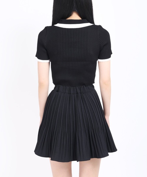 WC（ダブル シー）の「カラーショート半袖ポロシャツ（ニット/セーター・レディース・ホワイト/ブラック/パープル/オレンジ・FREE）」の11枚目の写真