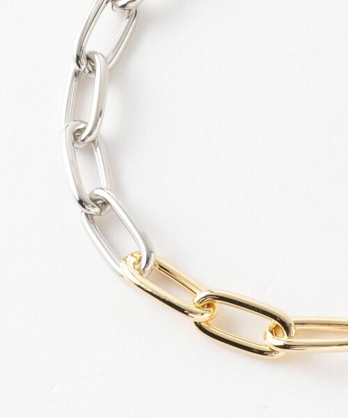 green label relaxing（グリーンレーベルリラクシング）の「メタル ２トーン チェーン ネックレス（ネックレス・レディース・その他1・FREE）」の2枚目の写真