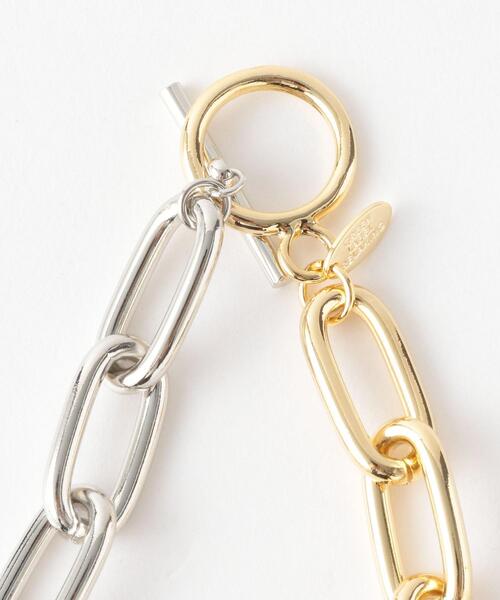 green label relaxing（グリーンレーベルリラクシング）の「メタル ２トーン チェーン ネックレス（ネックレス・レディース・その他1・FREE）」の3枚目の写真