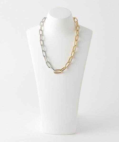 green label relaxing（グリーンレーベルリラクシング）の「メタル ２トーン チェーン ネックレス（ネックレス・レディース・その他1・FREE）」の4枚目の写真