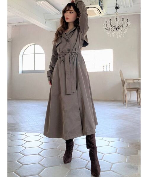 RESEXXY（リゼクシー）の「フレアデザイントレンチコート（トレンチコート・レディース・ブラック/ベージュ/ブラウン・FREE）」の16枚目の写真