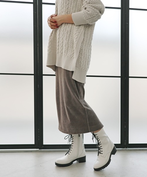MODE KAORI(モードカオリ)の「レースアップブーツ/21447(ブーツ・レディース・アイボリー・22.5cm)」の8枚目の写真
