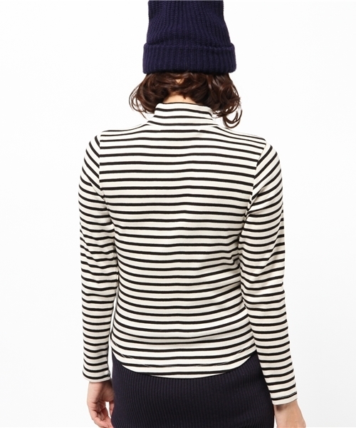 Khaju（カージュ）の「Khaju:ボーダープチハイネック（Tシャツ/カットソー・レディース・ブラック/ワイン・ONE SIZE）」の5枚目の写真