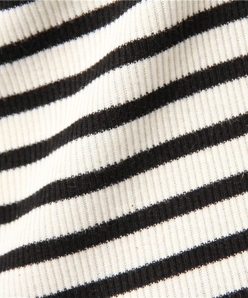 Khaju（カージュ）の「Khaju:ボーダープチハイネック（Tシャツ/カットソー・レディース・ブラック/ワイン・ONE SIZE）」の10枚目の写真