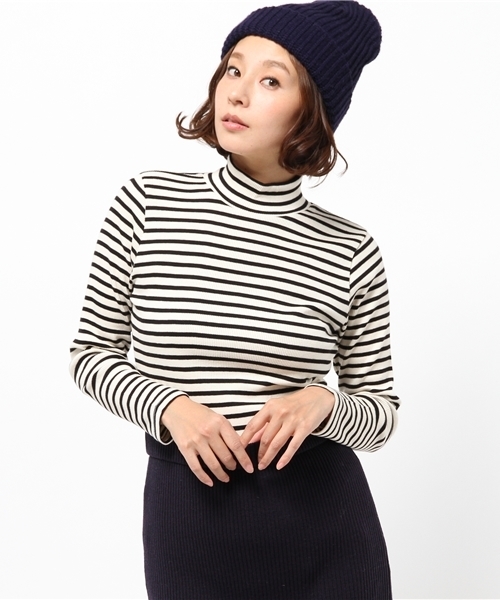 Khaju（カージュ）の「Khaju:ボーダープチハイネック（Tシャツ/カットソー・レディース・ブラック/ワイン・ONE SIZE）」の11枚目の写真