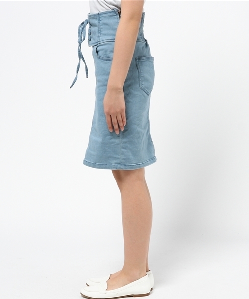 WEGO(ウィゴー)の「WEGO/レースアップペンシルスカート(デニムスカート・レディース・インディゴブルー/ライトインディゴブルー・FREE)」の9枚目の写真
