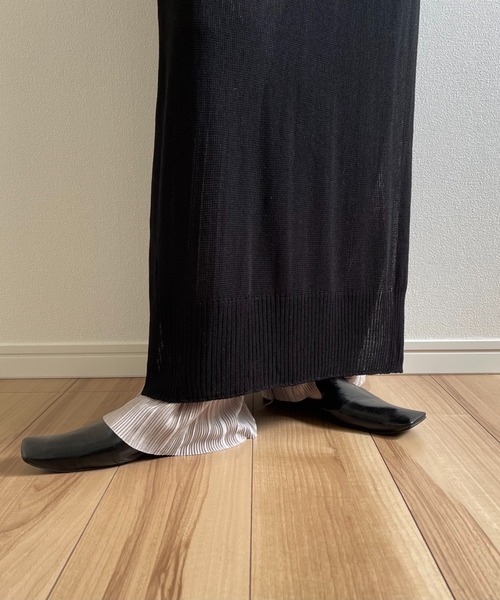 wee9s（ウィークス）の「square toe flat shoes / スクエアトゥフラットシューズパンプス（ローファー・レディース・ホワイト/ブラック・24.5cm/23.5cm/24cm/23.0cm/23cm）」の19枚目の写真