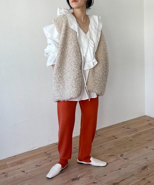 wee9s（ウィークス）の「square toe flat shoes / スクエアトゥフラットシューズパンプス（ローファー・レディース・ホワイト/ブラック・24.5cm/23.5cm/24cm/23.0cm/23cm）」の4枚目の写真