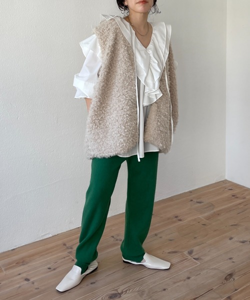 wee9s（ウィークス）の「square toe flat shoes / スクエアトゥフラットシューズパンプス（ローファー・レディース・ホワイト/ブラック・24.5cm/23.5cm/24cm/23.0cm/23cm）」の7枚目の写真