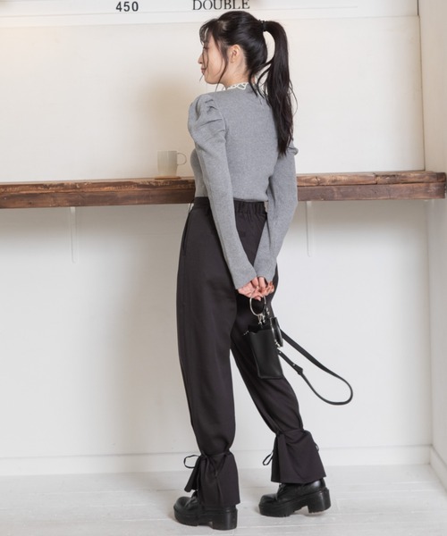 Mysa&Liina（ミーサリーナ）の「裾リボン2WAYパンツ（スラックス・レディース・カーキ/ブラック/ベージュ/ダークオレンジ・M）」の10枚目の写真