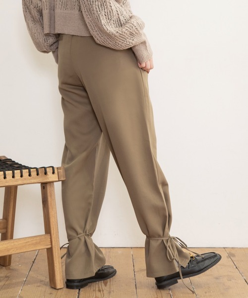Mysa&Liina（ミーサリーナ）の「裾リボン2WAYパンツ（スラックス・レディース・カーキ/ブラック/ベージュ/ダークオレンジ・M）」の18枚目の写真