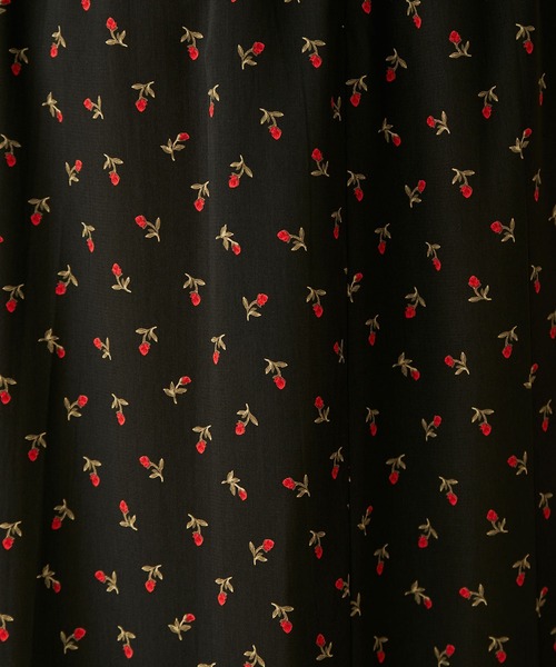 MADEMOISELLE ROPE'（マドモアゼル ロペ）の「<春まで使える>ベルト付きフラワーシャツワンピース（ワンピース・レディース・ブラック/グリーン・38）」の19枚目の写真