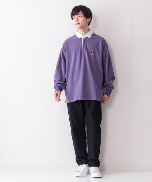 BEN DAVIS（ベンデイビス）の「【BEN DAVIS/ベンデイビス】ミニゴリラエンブレムラグビーシャツ/ラガーシャツ（ポロシャツ・メンズ・ベージュ/ブラック/パープル/ネイビー・LARGE/MEDIUM）」の16枚目の写真