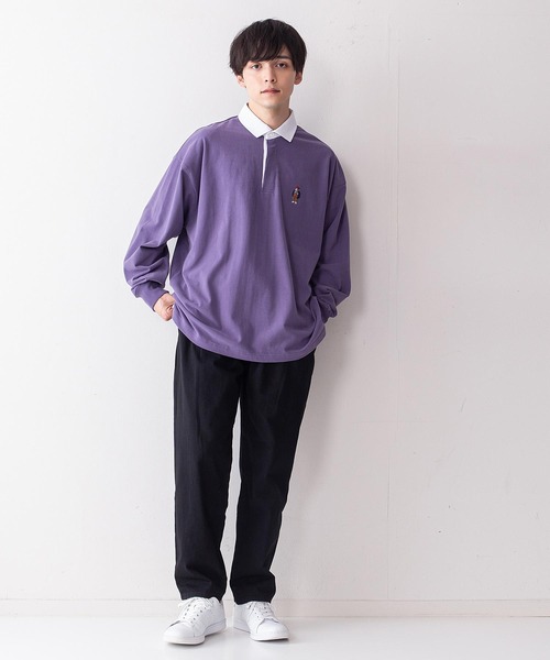 BEN DAVIS（ベンデイビス）の「【BEN DAVIS/ベンデイビス】ミニゴリラエンブレムラグビーシャツ/ラガーシャツ（ポロシャツ・メンズ・ベージュ/ブラック/パープル/ネイビー・LARGE/MEDIUM）」の19枚目の写真