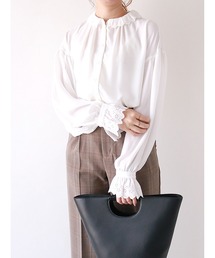 Te chichi | 刺繍衿ギャザーブラウス(シャツ/ブラウス)