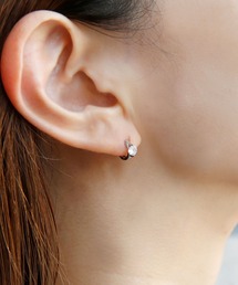 colleca la | 1粒ストーンのワンタッチミニフープピアス(ピアス（両耳用）)