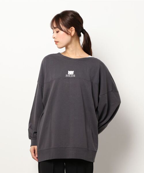 Rydia（リディア）の「2WAYカーディガン（Tシャツ/カットソー・レディース・チャコールグレー/ライトカーキ/アイボリー・M）」の10枚目の写真