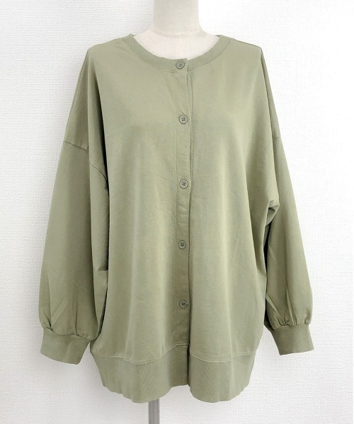Rydia（リディア）の「2WAYカーディガン（Tシャツ/カットソー・レディース・チャコールグレー/ライトカーキ/アイボリー・M）」の6枚目の写真