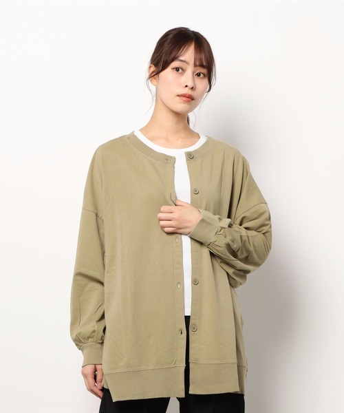 Rydia（リディア）の「2WAYカーディガン（Tシャツ/カットソー・レディース・チャコールグレー/ライトカーキ/アイボリー・M）」の17枚目の写真
