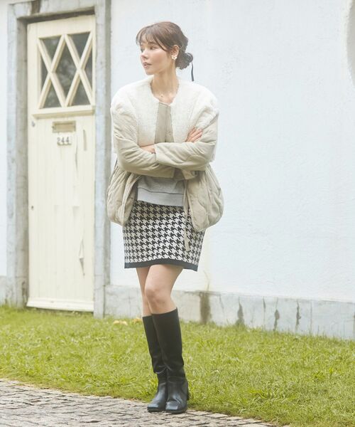 MAJESTIC LEGON（マジェスティックレゴン）の「レイヤードキルティングジャケット（その他アウター・レディース・アイボリー/カーキオリーブ/グレイッシュベージュ・SMALL/MEDIUM）」の8枚目の写真