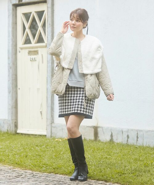 MAJESTIC LEGON（マジェスティックレゴン）の「レイヤードキルティングジャケット（その他アウター・レディース・アイボリー/カーキオリーブ/グレイッシュベージュ・SMALL/MEDIUM）」の9枚目の写真